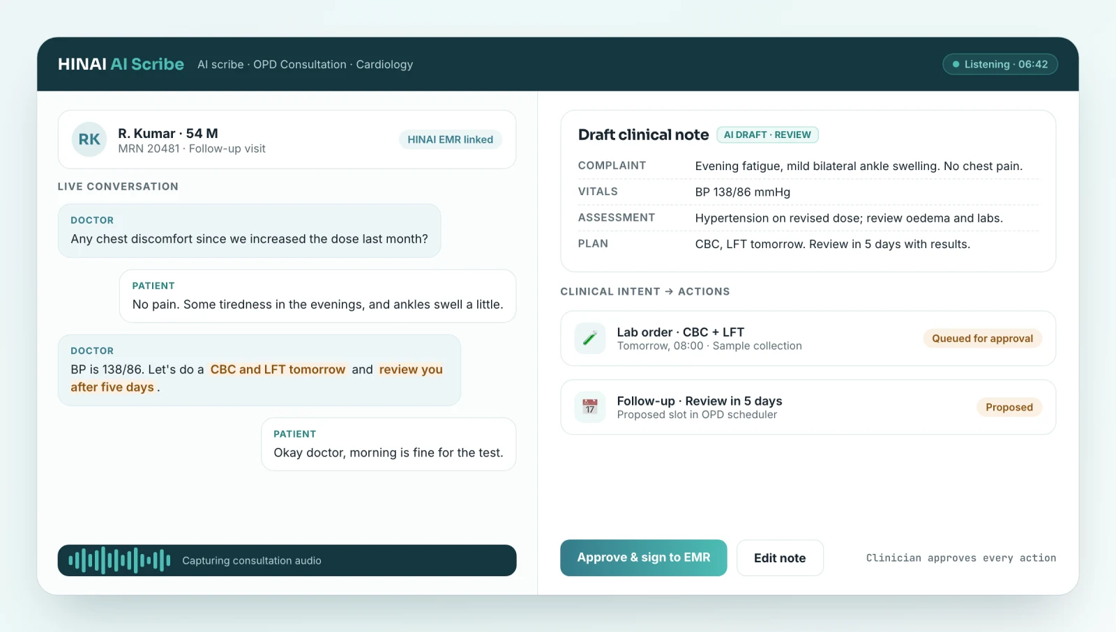 AI & Agentic Care module interface